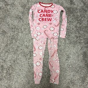 EUC Children’s Place Christmas Candy Cane Pajamas (6x/7)